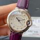 Swiss Quartz Cartier Medium Ballon Bleu Brown Leather Strap Watch 33mm (2)_th.jpg